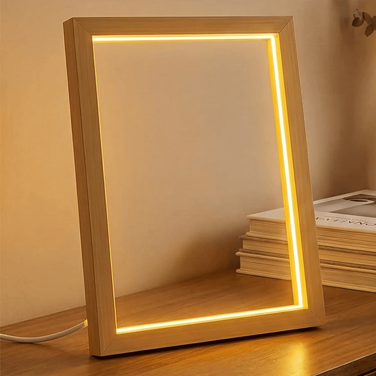 Drewniana ramka + LED - idamell.com