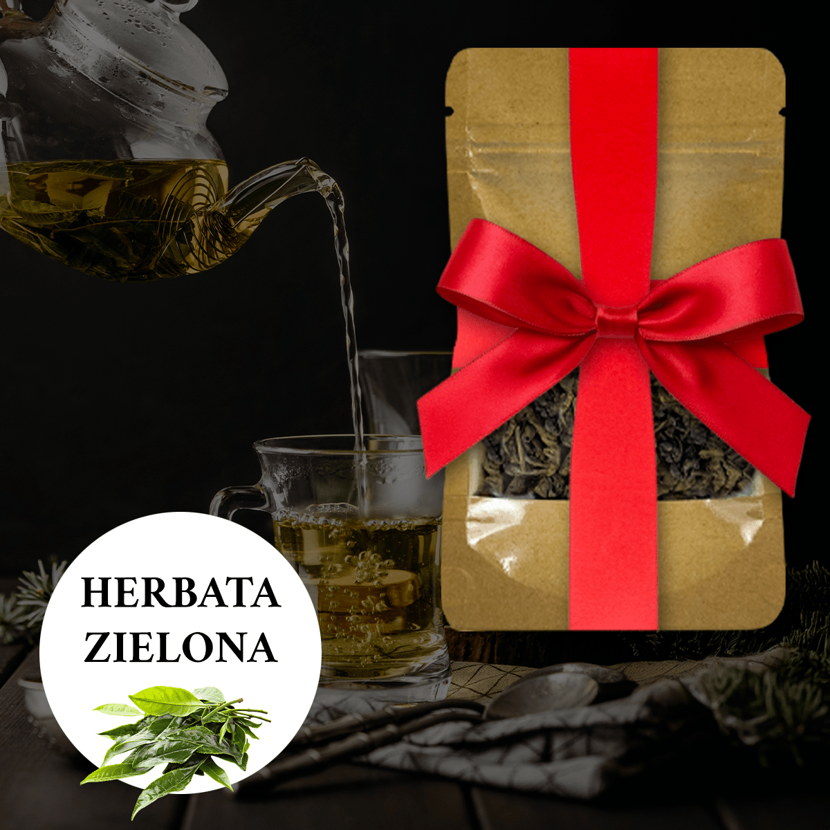 Kubek + herbata + druk na szkle DROGA BABCIU - zestaw prezentowy Box 3 w 1, spersonalizowany prezent dla babci - idamell.com