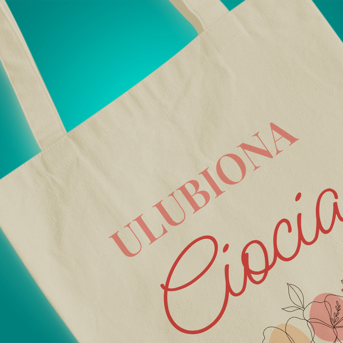 Materiałowa torba shopper z własnym nadrukiem ULUBIONA CIOCIA - spersonalizowany prezent dla cioci - idamell.com