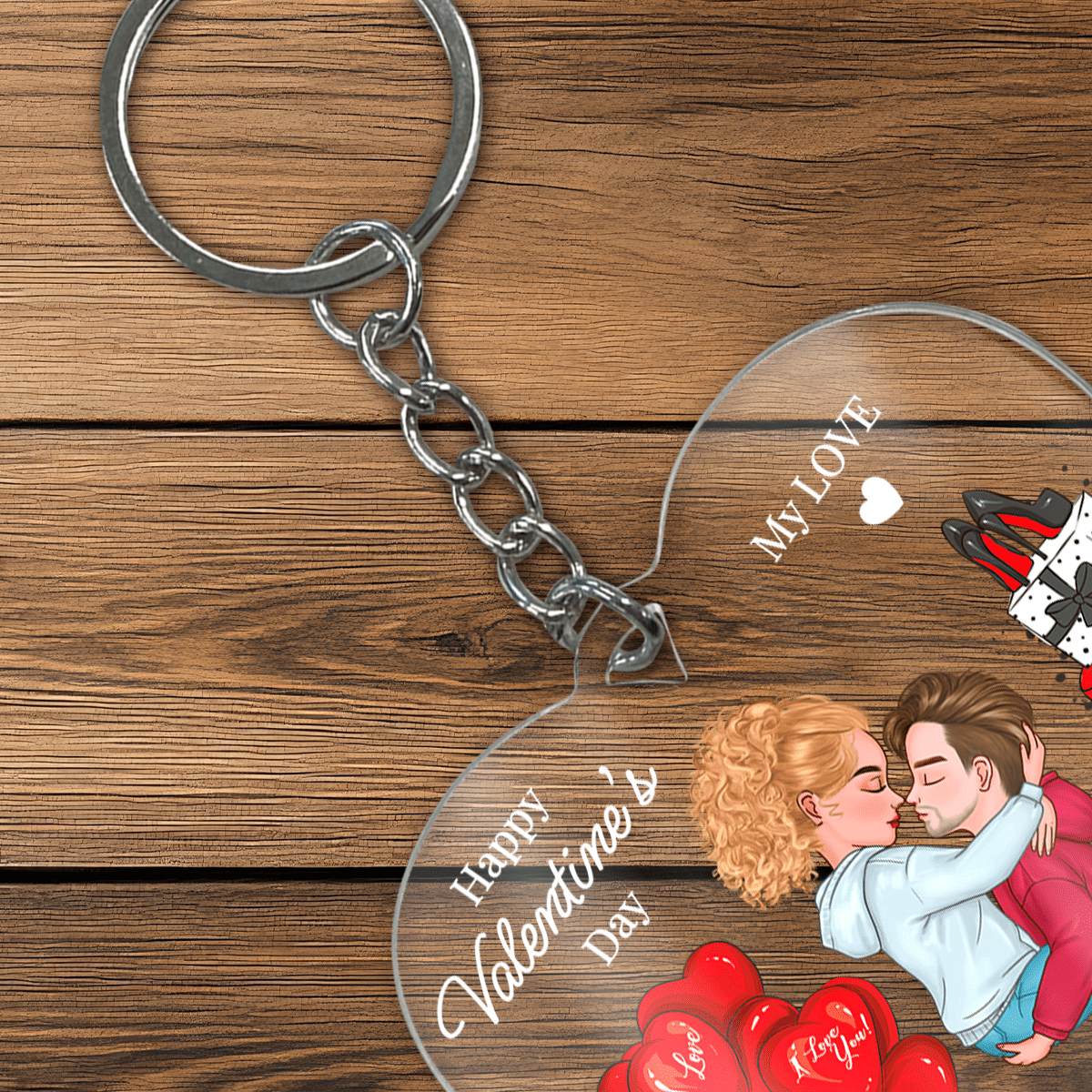 My Love Clipart - brelok do kluczy serce, spersonalizowany prezent dla niej - idamell.com