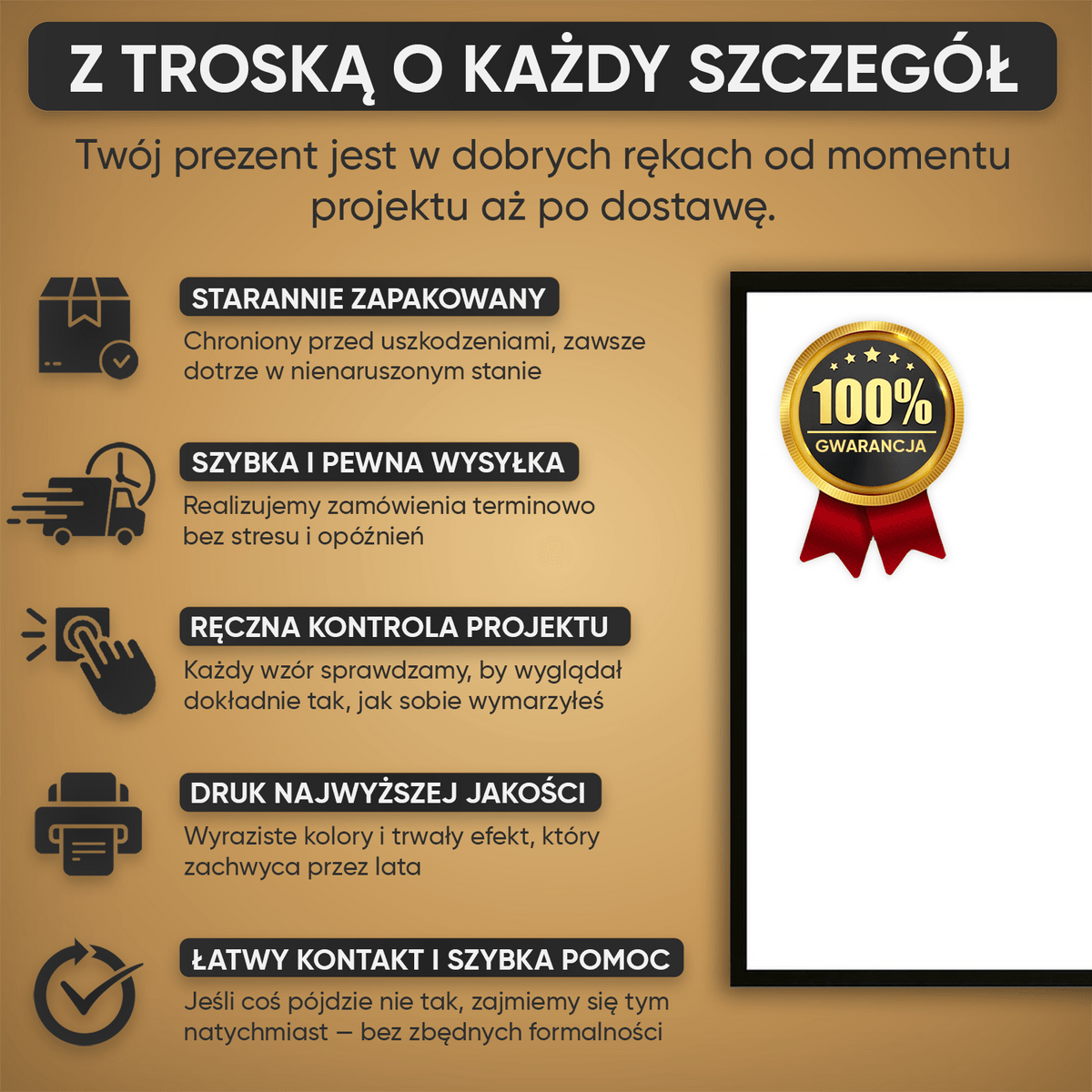 Portret ze zdjęcia na plakacie Złota Rączka prezent dla dziadka - idamell.com