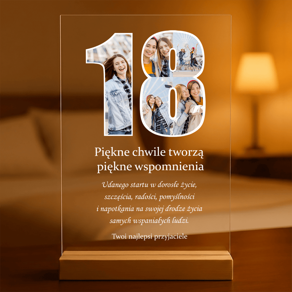 18 urodziny - Druk na szkle, spersonalizowany prezent - idamell.com