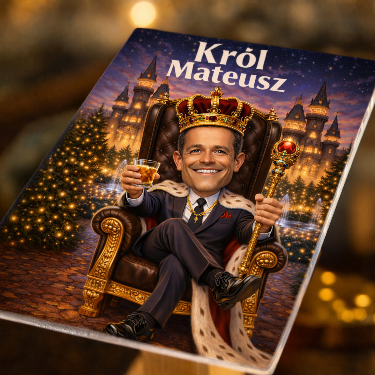 Jesteś królem! - Druk na szkle, spersonalizowany prezent dla niego