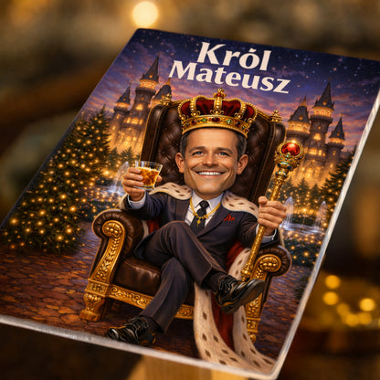 Jesteś królem! - Druk na szkle, spersonalizowany prezent dla niego