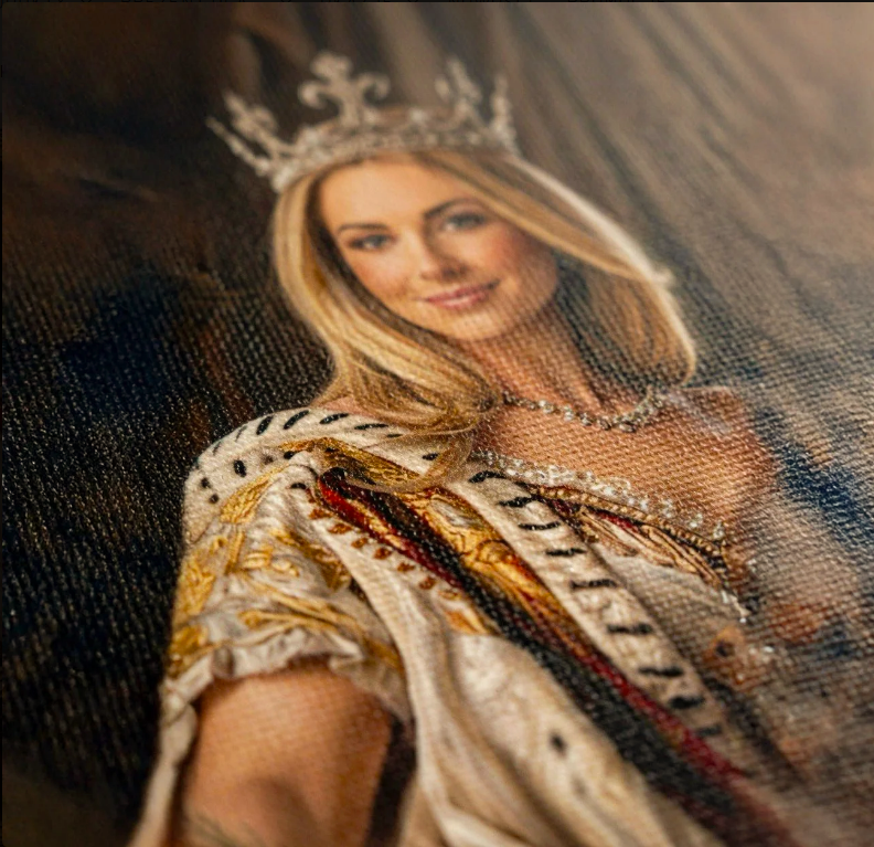 Portret ze zdjęcia na płótnie Historyczna królowa — prezent dla mamy
