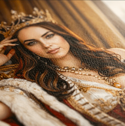Portret ze zdjęcia na płótnie Portret królowej w koronie — prezent dla kobiety