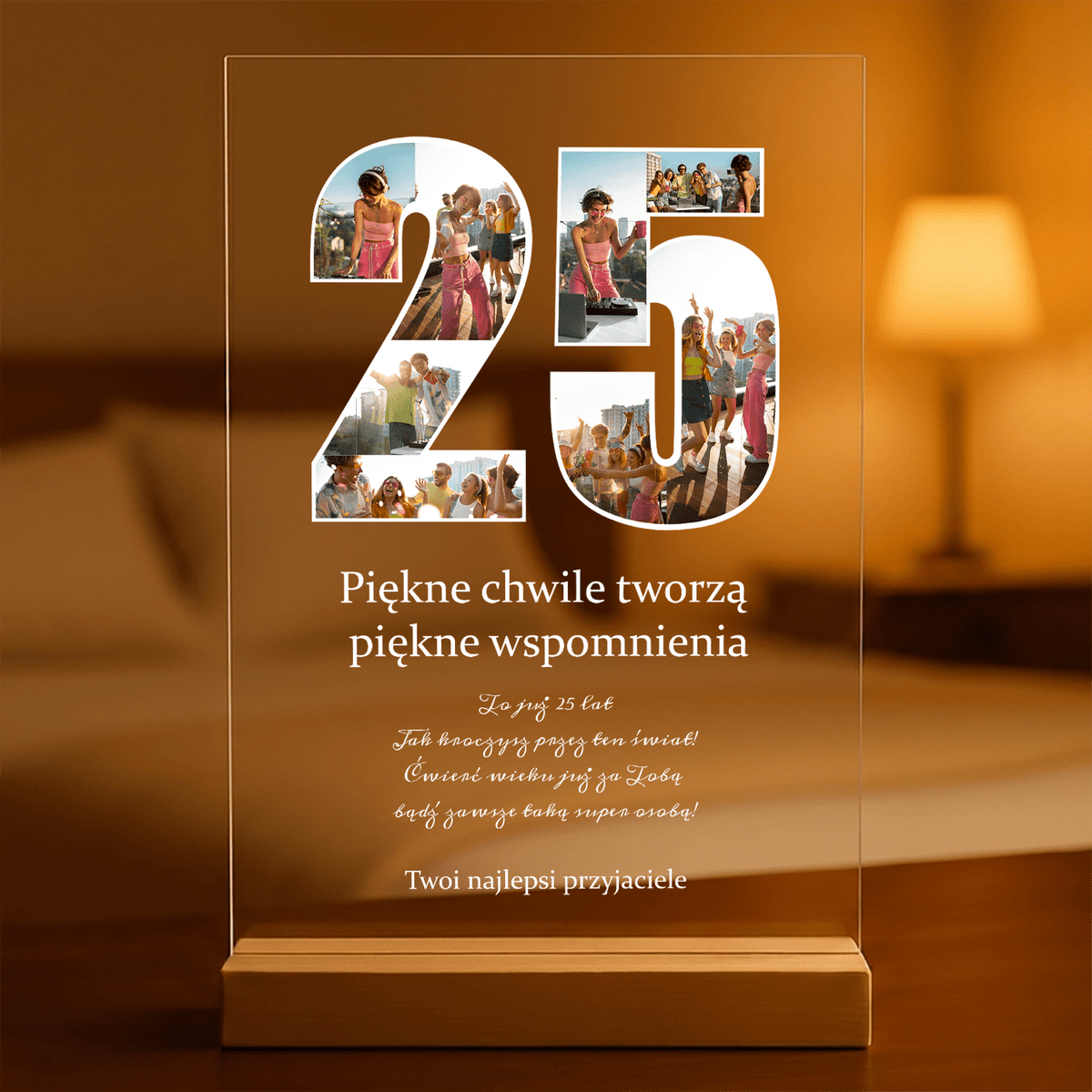 25 urodziny - Druk na szkle, spersonalizowany prezent - idamell.com