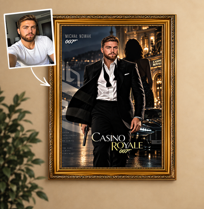 Portret ze zdjęcia na płótnie Bond 007 — prezent dla mężczyzny
