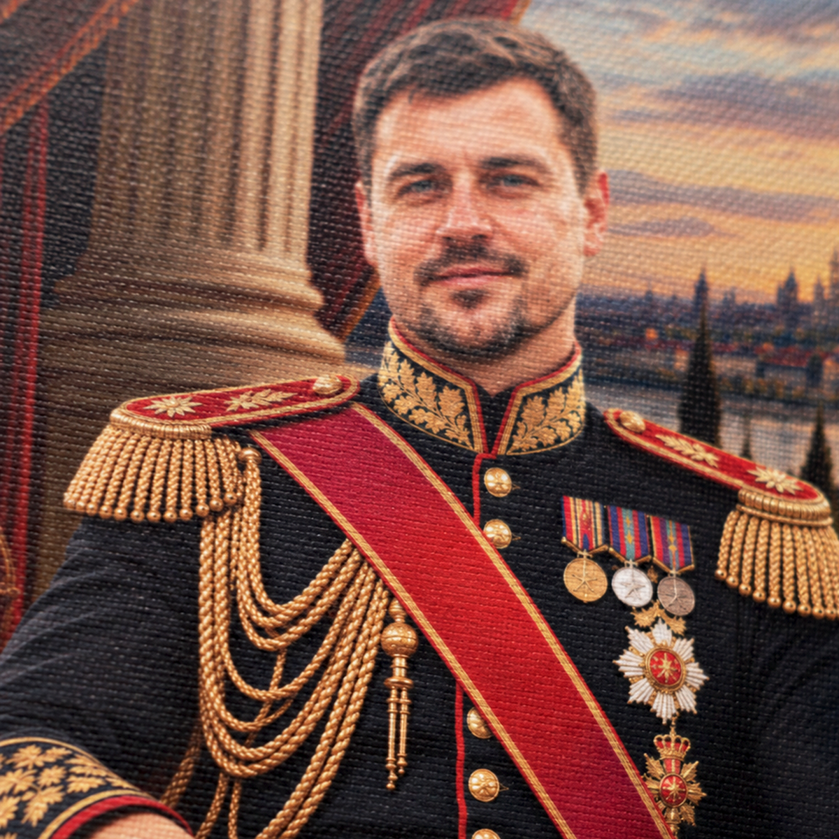 Portret ze zdjęcia na płótnie Generał — prezent dla męża