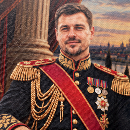 Portret ze zdjęcia na płótnie Generał — prezent dla męża
