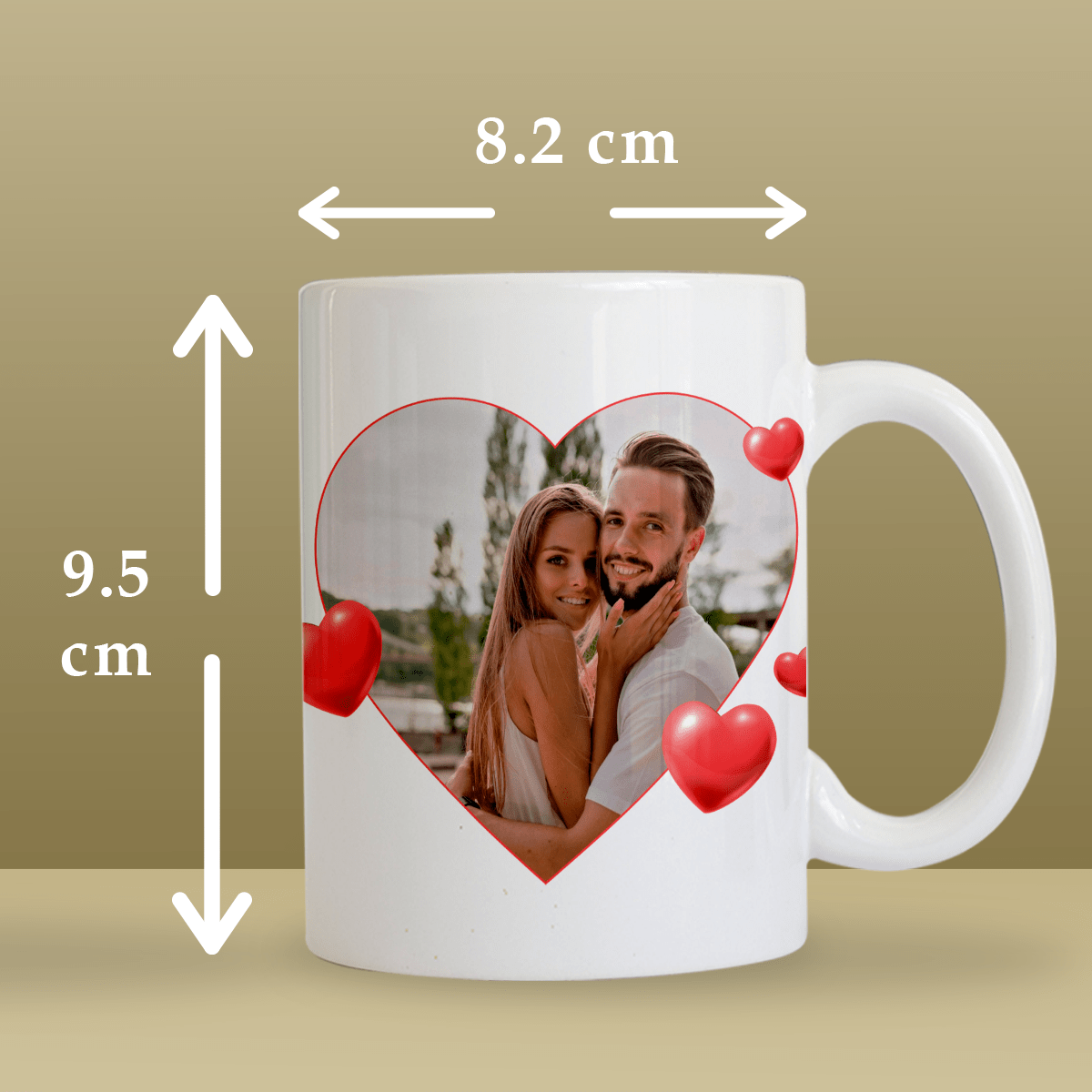 2x kubek z nadrukiem KOCHAM CIĘ + wisiorek box 3 w 1 - zestaw prezentowy, spersonalizowany prezent dla pary - idamell.com