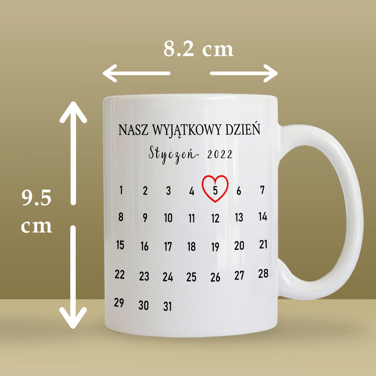 2x kubek z nadrukiem NASZ DZIEŃ + wisiorek box 3 w 1 - zestaw prezentowy, spersonalizowany prezent dla pary - idamell.com