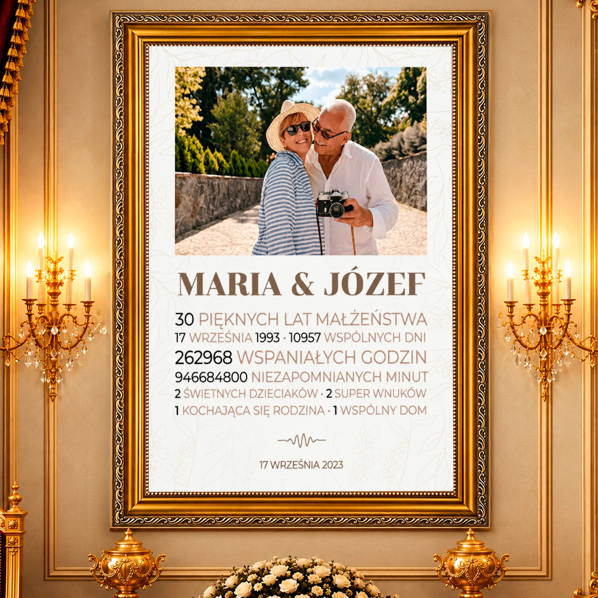 Kolaż ze zdjęć na płótnie Trzydzieści lat — prezent na rocznicę