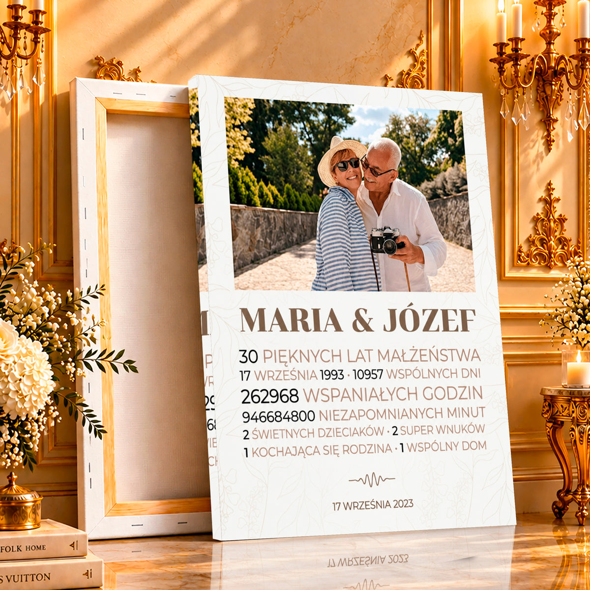Kolaż ze zdjęć na płótnie Trzydzieści lat — prezent na rocznicę