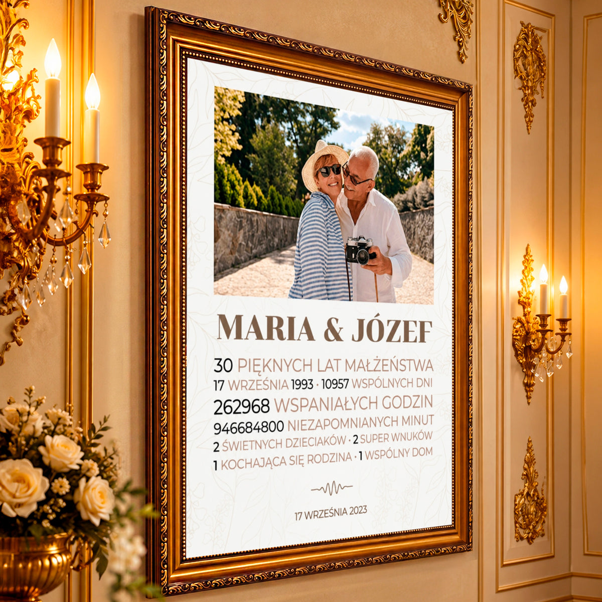 Kolaż ze zdjęć na płótnie Trzydzieści lat — prezent na rocznicę