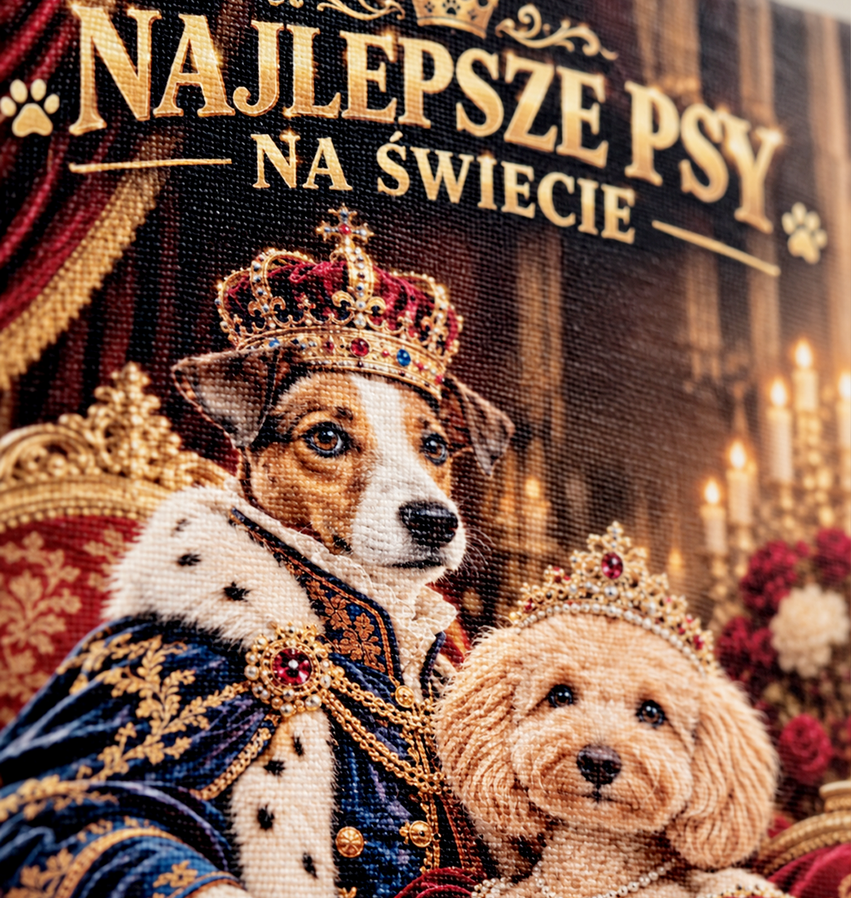 Portret ze zdjęcia na płótnie Dwa pupile — prezent dla psiarza