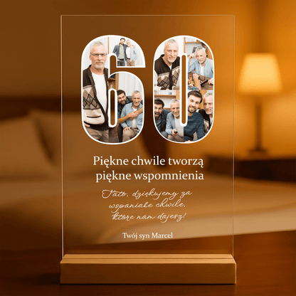 60 urodziny - Druk na szkle, spersonalizowany prezent dla taty - idamell.com