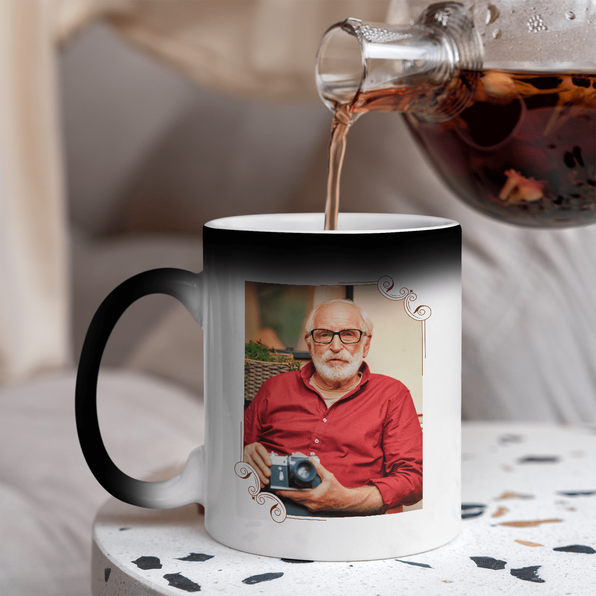 90. urodziny dziadka - 1x Kubek magiczny z nadrukiem, spersonalizowany prezent dla dziadka - idamell.com