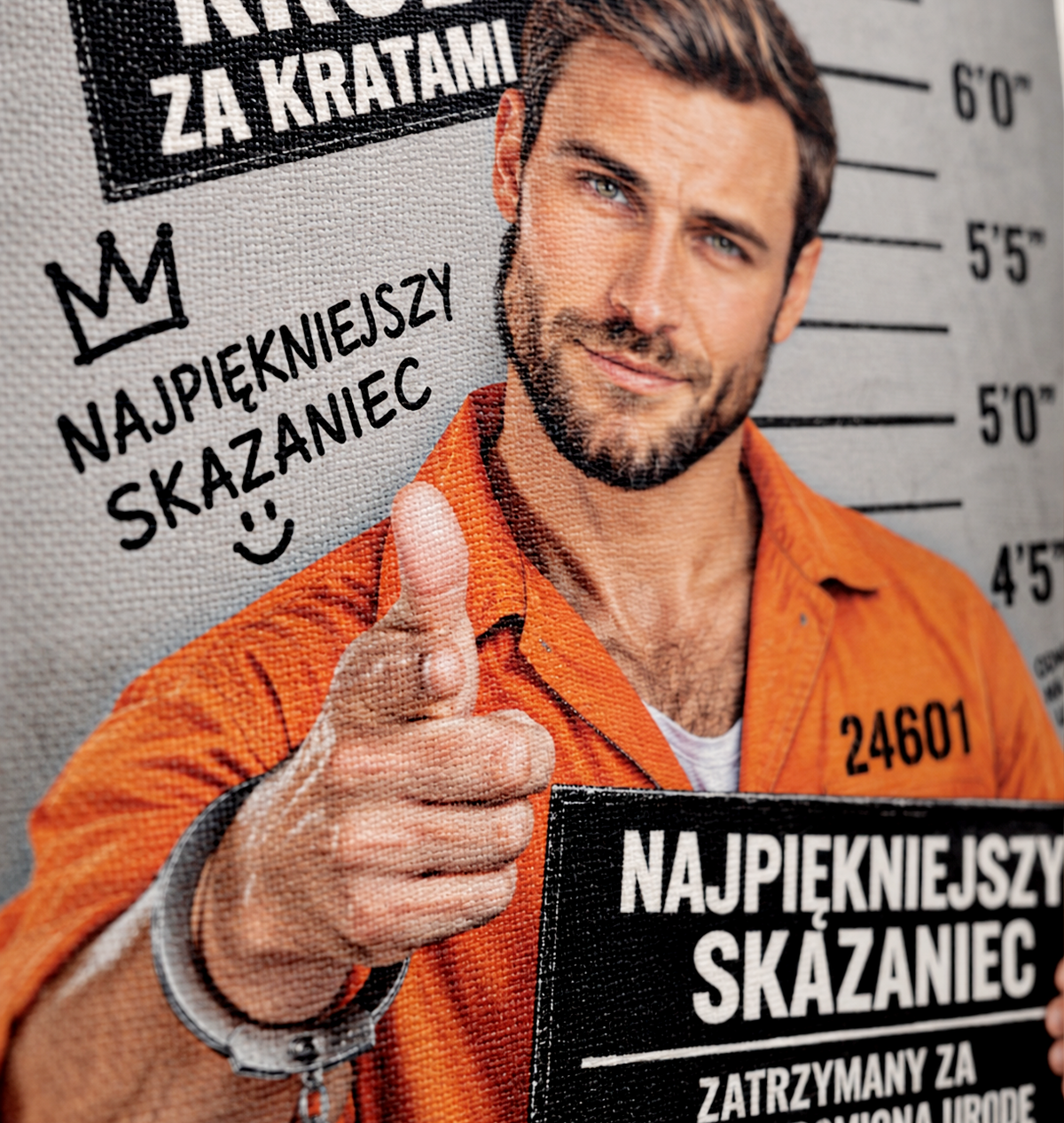Portret ze zdjęcia na płótnie Portret w stylu kartoteki — prezent dla mężczyzny