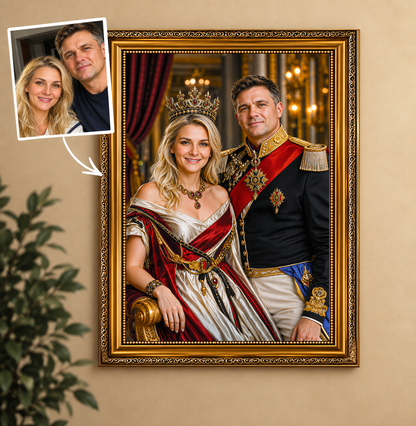 Portret ze zdjęcia na płótnie Królewska para — prezent dla pary