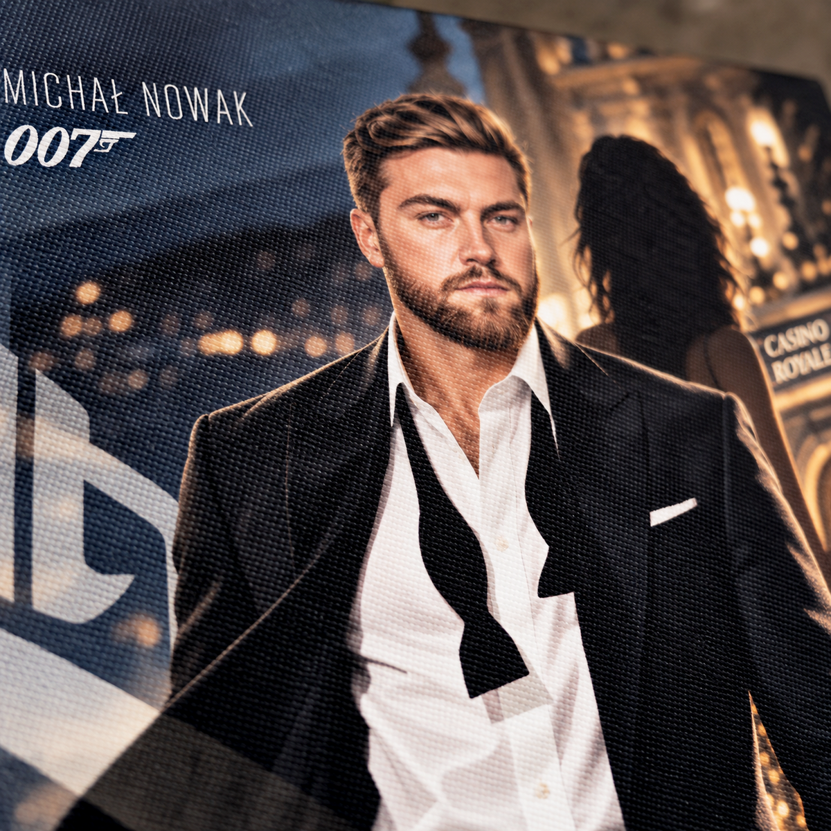 Portret ze zdjęcia na płótnie Bond 007 — prezent dla mężczyzny