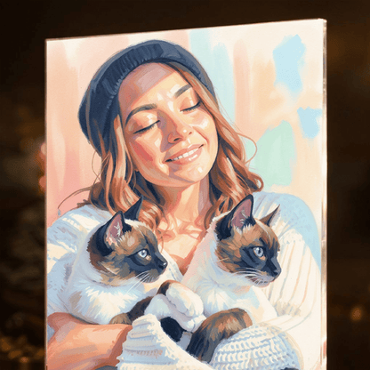 Abstrakcyjny portret - Druk na szkle, spersonalizowany prezent - idamell.com