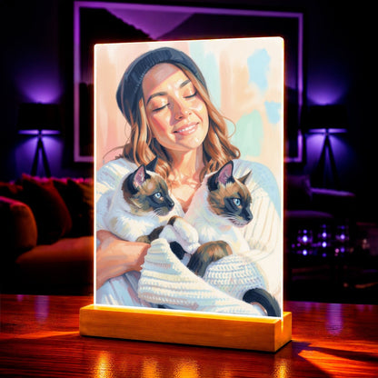 Abstrakcyjny portret - Druk na szkle, spersonalizowany prezent - idamell.com