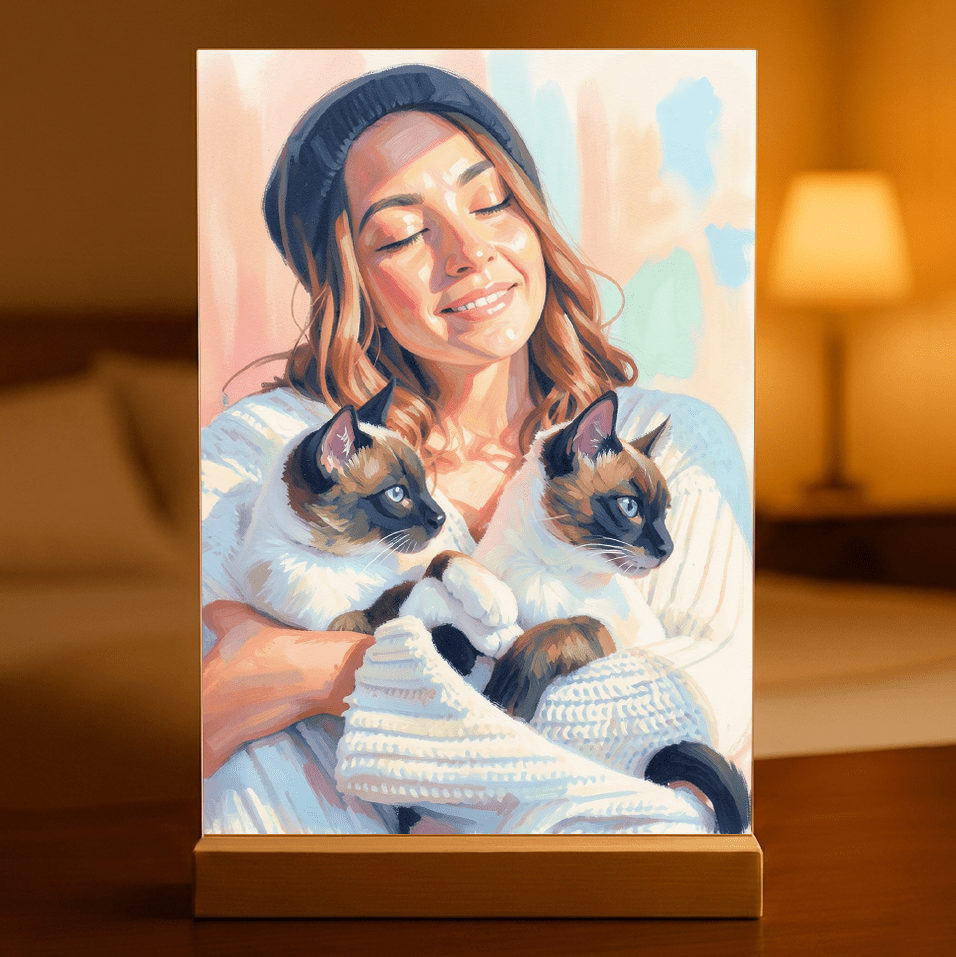 Abstrakcyjny portret - Druk na szkle, spersonalizowany prezent - idamell.com