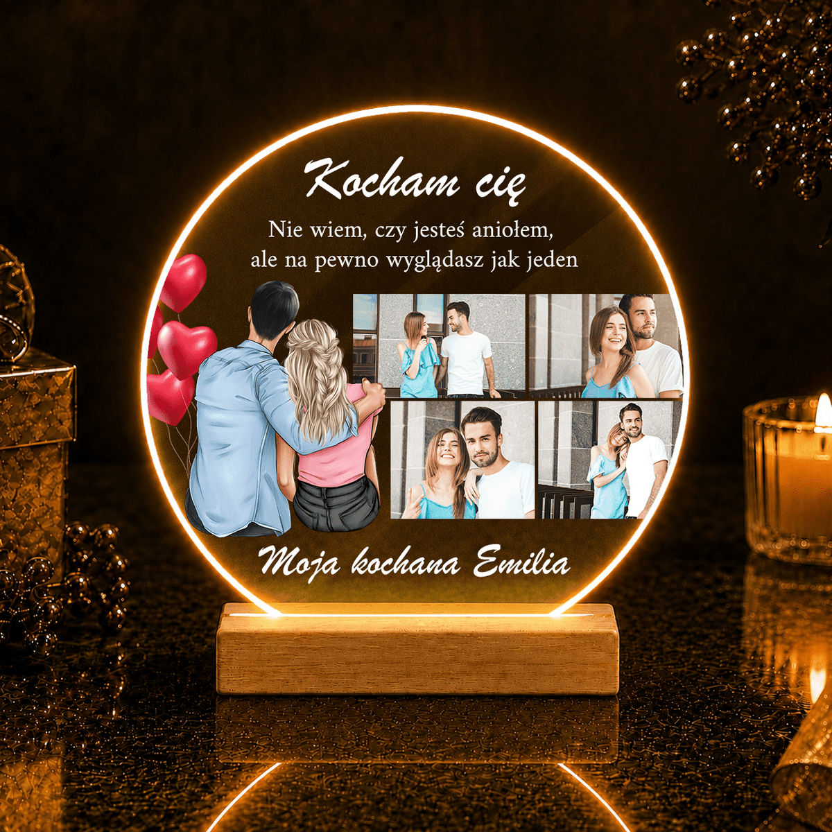 Anioł Clipart + zdjęcia - Druk na szkle, spersonalizowany prezent dla niej - idamell.com