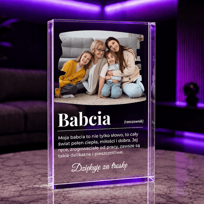 BABCIA definicja - Druk na szkle, spersonalizowany prezent dla babci - idamell.com