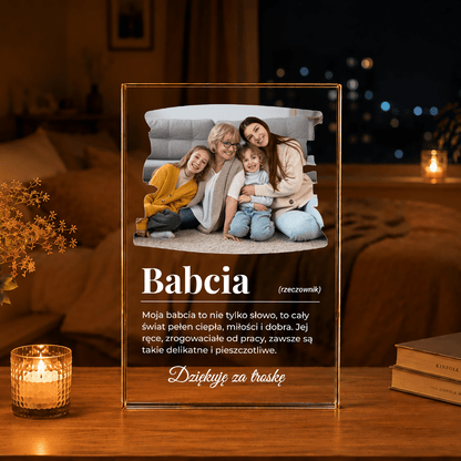 BABCIA definicja - Druk na szkle, spersonalizowany prezent dla babci - idamell.com