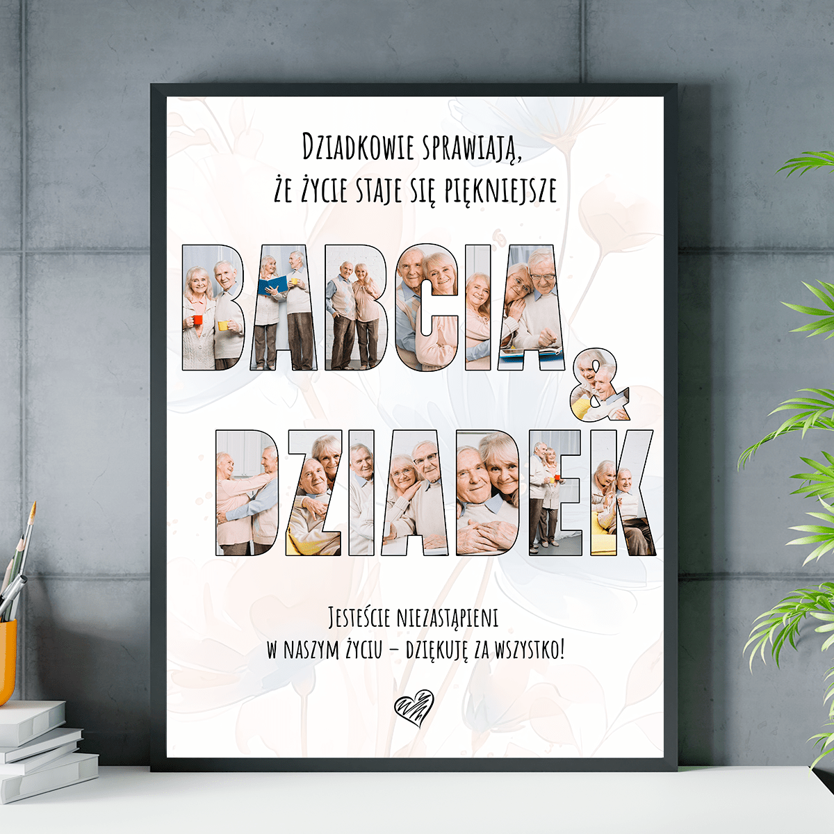 BABCIA & DZIADEK - plakat, spersonalizowany prezent dla dziadków - idamell.com