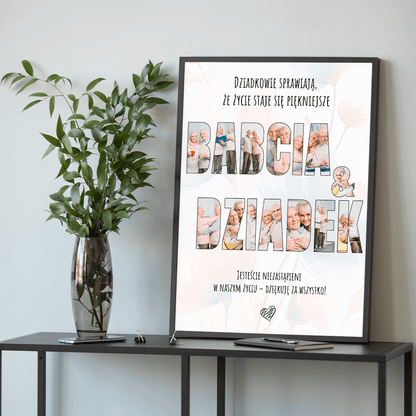 BABCIA & DZIADEK - plakat, spersonalizowany prezent dla dziadków - idamell.com