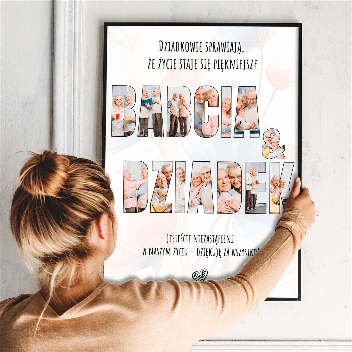 BABCIA & DZIADEK - plakat, spersonalizowany prezent dla dziadków - idamell.com