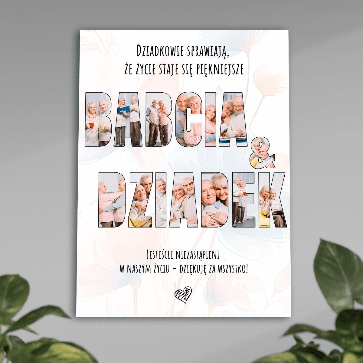 BABCIA & DZIADEK - plakat, spersonalizowany prezent dla dziadków - idamell.com
