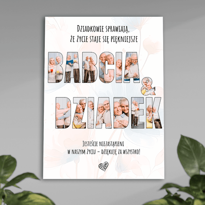 BABCIA & DZIADEK - plakat, spersonalizowany prezent dla dziadków - idamell.com