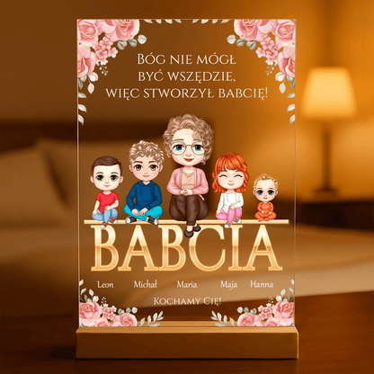 Babcia i wnuki Clipart - Druk na szkle, spersonalizowany prezent dla babci - idamell.com