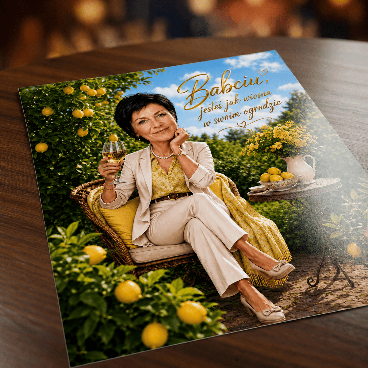 Babcia jak wiosna Ilustracja - plakat, spersonalizowany prezent dla babci - idamell.com