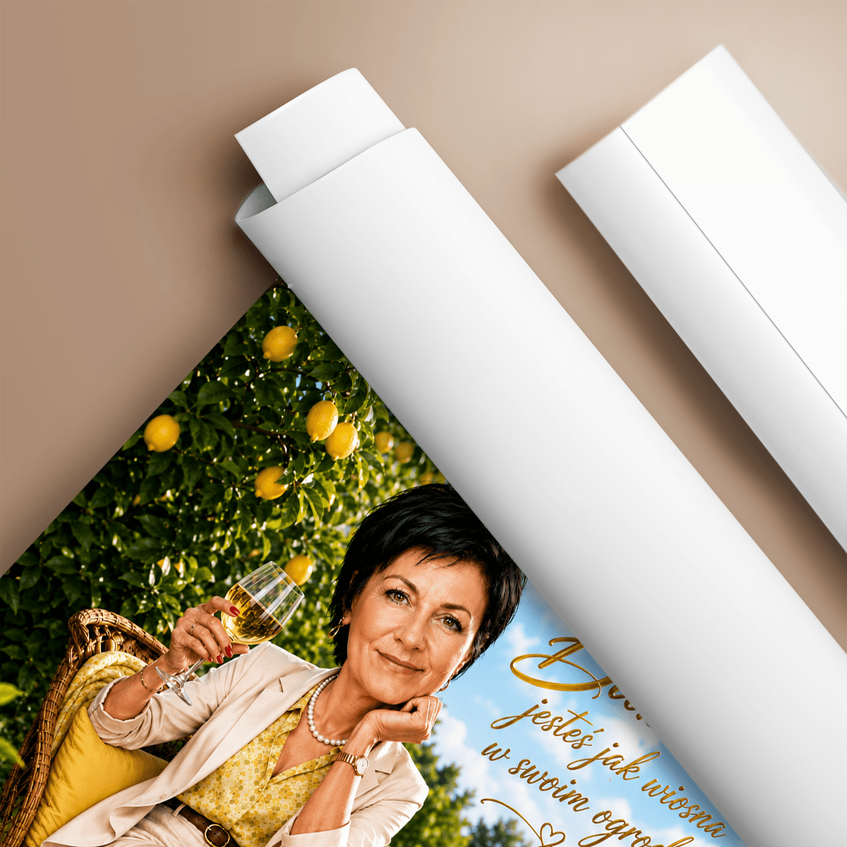 Babcia jak wiosna Ilustracja - plakat, spersonalizowany prezent dla babci - idamell.com