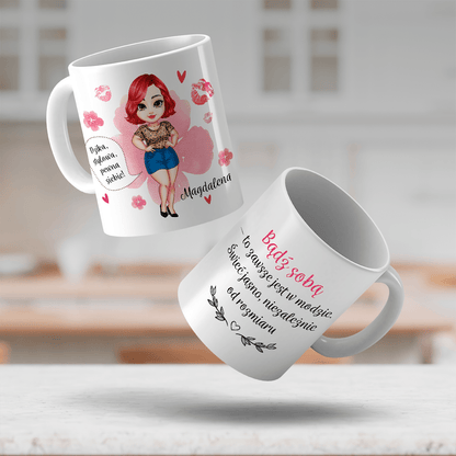 Bądź sobą Clipart - 1x Kubek z nadrukiem, spersonalizowany prezent dla niej - idamell.com