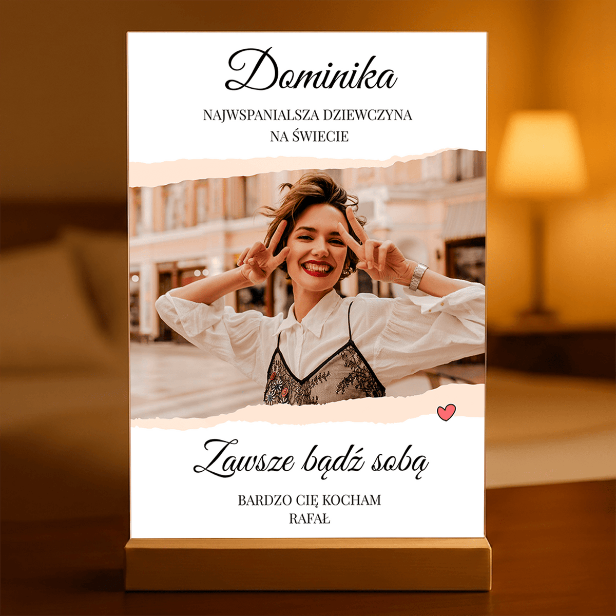 Bądź sobą - Druk na szkle, spersonalizowany prezent dla niej - idamell.com