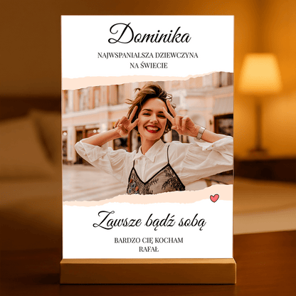 Bądź sobą - Druk na szkle, spersonalizowany prezent dla niej - idamell.com