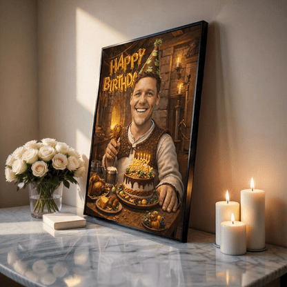 Bajkowe urodziny ilustracja - plakat, spersonalizowany prezent na urodziny - idamell.com