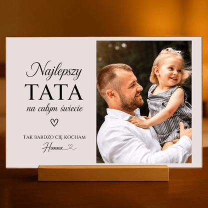 Bardzo Cię kocham tato - Druk na szkle, spersonalizowany prezent dla taty - idamell.com