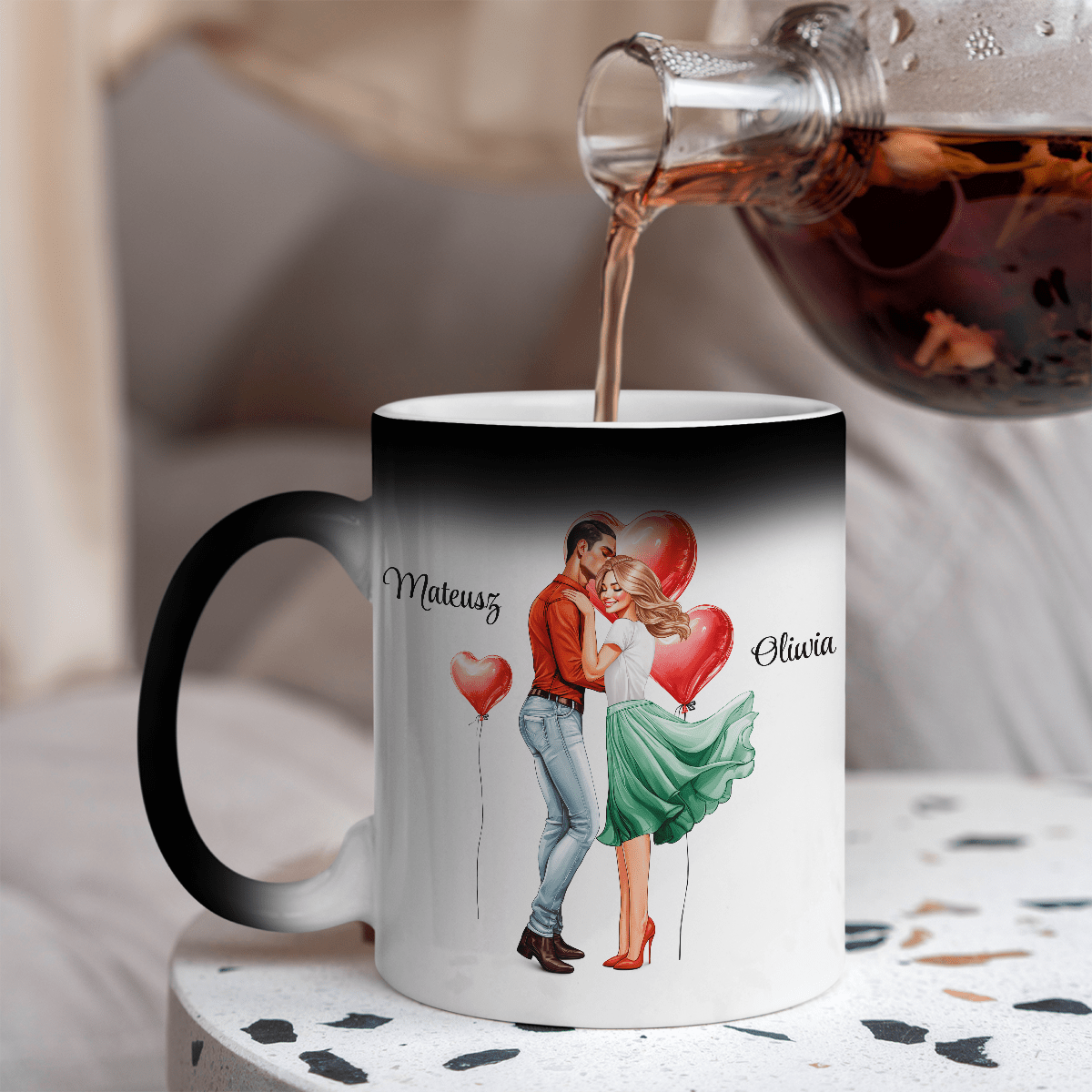 Be mine Clipart - 1x Kubek magiczny z nadrukiem, spersonalizowany prezent dla niej - idamell.com
