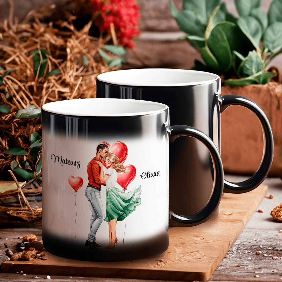 Be mine Clipart - 1x Kubek magiczny z nadrukiem, spersonalizowany prezent dla niej - idamell.com