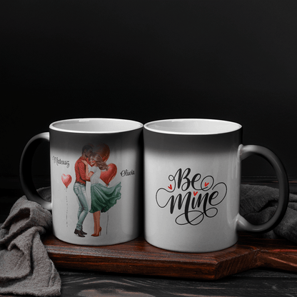 Be mine Clipart - 1x Kubek magiczny z nadrukiem, spersonalizowany prezent dla niej - idamell.com