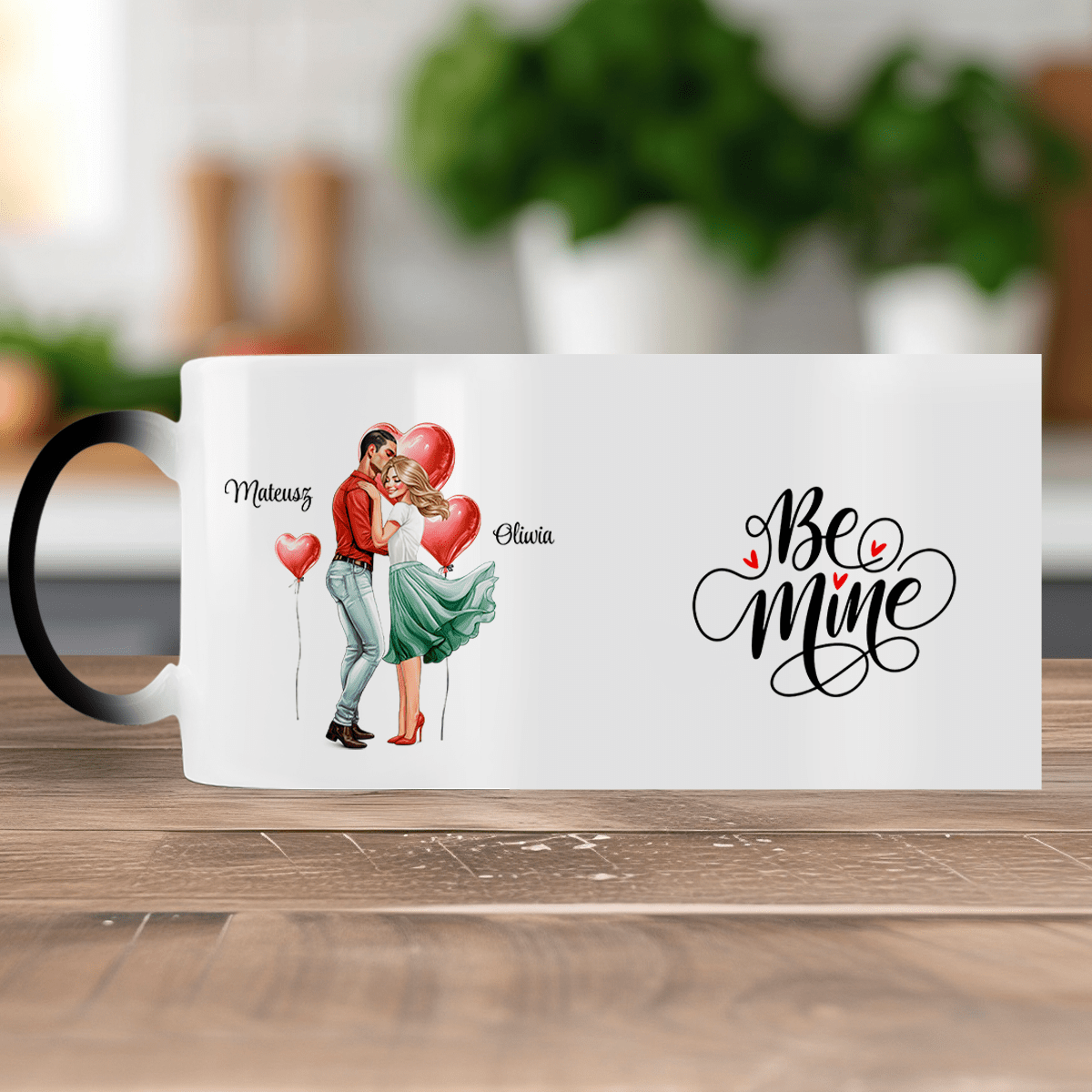 Be mine Clipart - 1x Kubek magiczny z nadrukiem, spersonalizowany prezent dla niej - idamell.com
