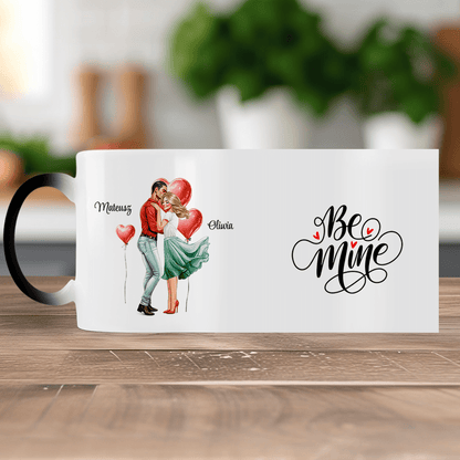 Be mine Clipart - 1x Kubek magiczny z nadrukiem, spersonalizowany prezent dla niej - idamell.com