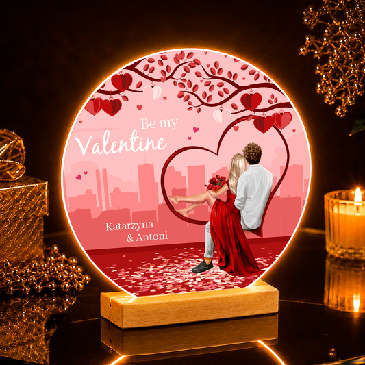 Be my Valentine - Druk na szkle, spersonalizowany prezent dla niej - idamell.com
